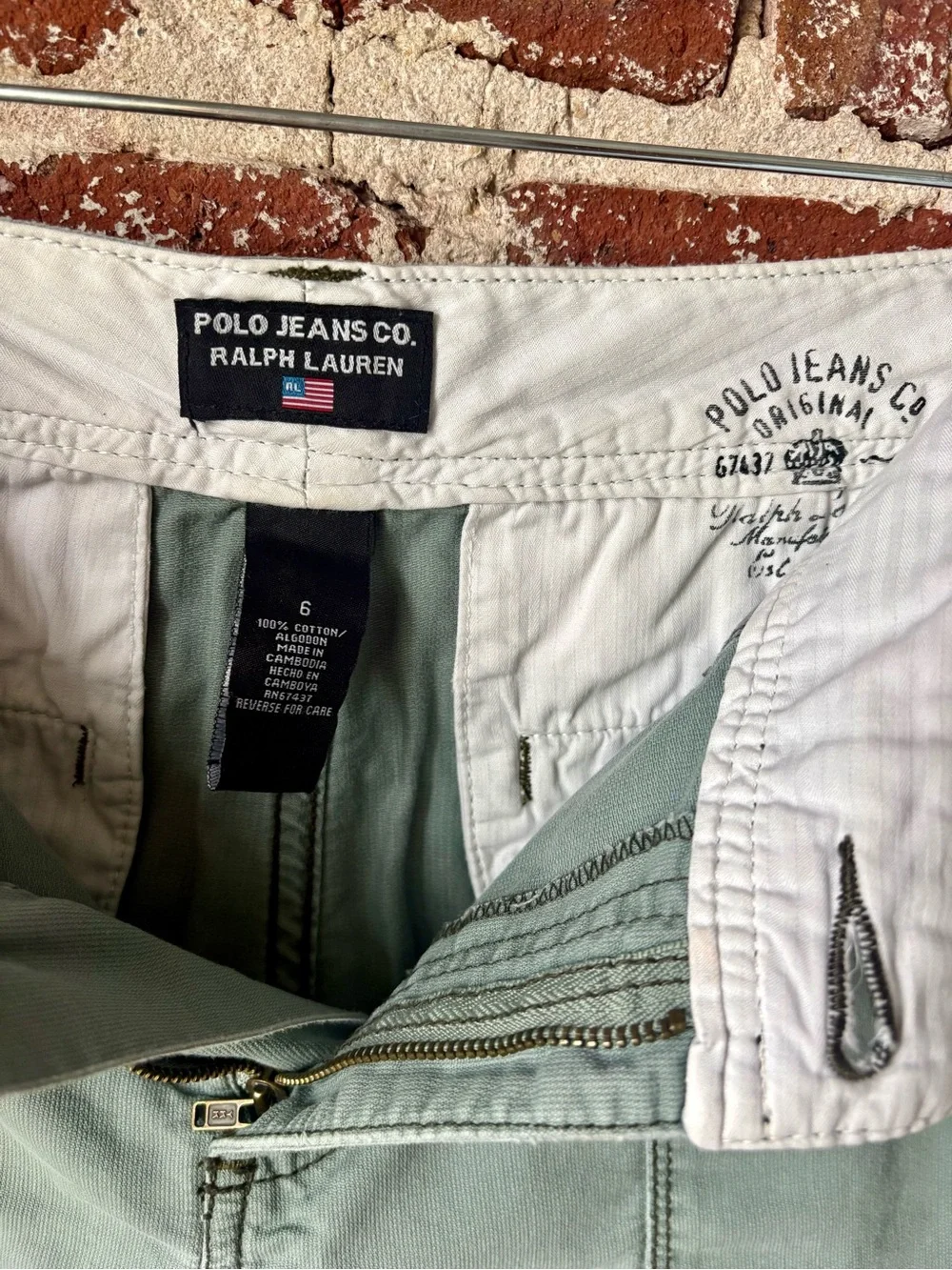 Y2K Polo Ralph Lauren Green / Gray Low Rise Shorts